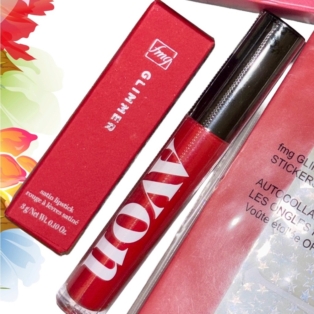 Avon Gift Set: Red Mattitude Liquid Lip & fmg “Violet Night” Satin Lipstick